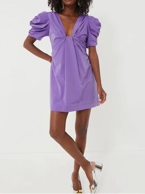 EUC Tuckernuck Hyacinth House Purple Tinsley Puff-Sleeve Mini Dress, S